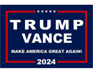 lot 75239 image: Rectangle Blue Trump Vance 2024 Yard sign