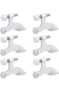 lot 75241 image: HOMOTEK 6 Pack Hinge Pin White Door Stopper,Adjustable Deluxe Heavy Duty Door Stopper 2-12x1-34�,with White Rubber Bumper Tips
