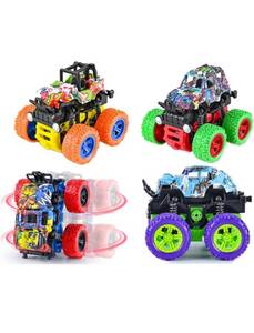 lot 75249 image: Monster Trucks Toy for Boys, Friction Powered Toy Car 4 Pack Mini Push and Go Car Truck Playset for Boys Girls Toddler Aged 3 4 5 6 7 Year Old Gifts for Kids Christmas Birthday Party (Type2)