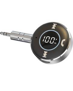 lot 75252 image: LAICOMEIN Bluetooth Receiver for Car, Bluetooth 5.3 AUX Adapter with LED Battery Display and Ambient Light, Wireless Audio Receiver for CarHome StereoSpeakerWired Headphones (Silver)