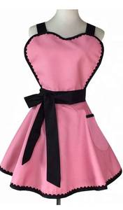lot 75258 image: Cute Retro Apron Lacy Flirty Vintage Maid Apron with Pocket Cooking Apron Gift for Women Ladies Pink