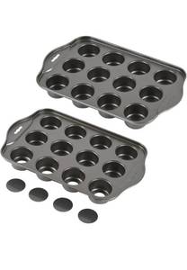 lot 75263 image: 2 Pack Mini Muffin Cheesecake Pan with Removable Bottom, 12 Cavity Nonstick Cupcake Pan