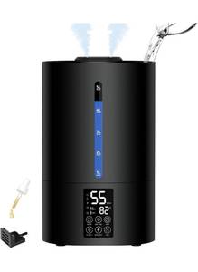 lot 75284 image: 5L Humidifiers for Bedroom Large Room Home, Cool and Warm Humidifiers for Plants Mist Top Fill Desk Humidifiers Essential Oil Diffuser, Quiet Humidifiers with Adjustable Mist,360°Nozzle-Midnight Black