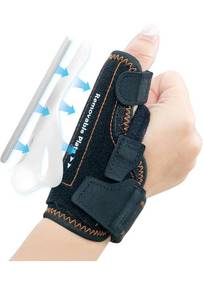 lot 75298 image: New Upgraded 2 in 1 Thumb Brace, Removable Thumb Spica Splint Left Right Hand with 3 Level Stability, Reversible Thumb Support for CMC, De Quervain�s Tendonitis, Trigger Thumb (SM, Black)
