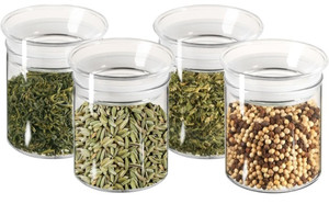 lot 75299 image: ZENS 10oz Glass Jars with Airtight Lid, 4 Pack Glass Kitchen Canisters Set with Airtight Lids for Spice, Loose Tea, Small Clear Glass Storage Jas Airtight Containers