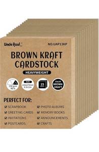 lot 75308 image: Cardstock for Crafts and Cards, 8.5 x 11 inch 25 Sheets Paper 85Ib 250g UAP013 (Brown Kraft, 8.5x11inch
