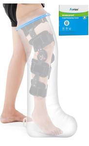 lot 75317 image: Forias Extra Wide Full Leg Cast Cover for Shower Adult, Waterproof Leg Cast Cover for Showering Reusable Watertight Cast Protector for Shower Leg Knee Injuries - Full Leg Covers 42.1x19.7