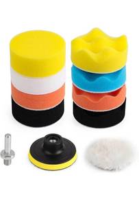 lot 75320 image: 3 Inch Drill Buffing Pad, 11 Pcs Car Foam Polishing Pads Kit, Drill Buffer Polisher Attachment Buffing Kit for Car Polishing, Waxing, Sealing Glaze