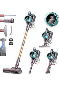 lot 75344 image: Cordless Vacuum Cleaner, 550W45Kpa Cordless Stick Vacuum with LED Display, Max 60min Runtime Self-Standing Lightweight Vacuum Cleaner for Home Carpet Pet Hair and Hardfloor
