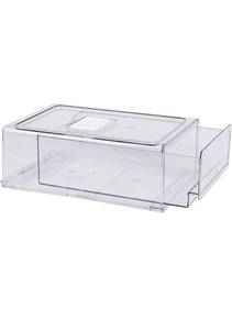 lot 75349 image: Refrigerator Pull Out Drawer Kitchen Organizer Bins, Ice Container for Freezer, Stackable Containers for Fridge, BPA Free, Large