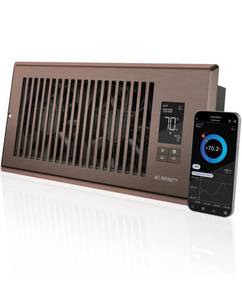 lot 75364 image: AC Infinity AIRTAP T4 Bronze, Register Booster Fan for 4� x 10� Register Holes, Improves Heating & Cooling Vents, Quiet 10-Speeds, Bluetooth App Control Data Alerts
