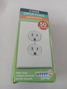 lot 75366 image: Clear Outlet Covers (50 Pack) VALUE PACK � Baby Safety Outlet Plug Covers � Durable & Steady � Child Proof Your Outlets Easily