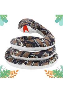 lot 75373 image: Coiled Snake Stuffed Animal - 87 Inches Snake Plushies Toy Gift Giant Snake Plush Toy Realistic Snake Plush Prank Props Funny Birthday Halloween Christmas Plush Gift Prank Props(Brown