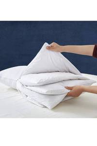 lot 75380 image: Adjustable Layer Pillow for Sleeping,Premium Goose Feather Pillow with 100% Cotton Zipper Cover,Queen Size
