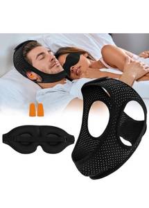 lot 75392 image: Anti Snoring Devices, Chin Strap for Sleeping Comfortable Effective Stop Snoring, Adjustable Breathable Anti Snore Chin Strap, Snoring Solution to Keeping Mouth Closed, Black