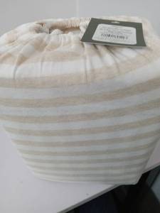 lot 75399 image: Threshold Cozy Soft Jersey 3 Piece Twin Sheet Set Oatmeal & White