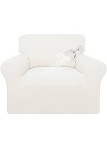 lot 75400 image: Easy-Going 100% Waterproof Chair Couch Cover, Dual Waterproof Sofa Cover, Stretch Jacquard Sofa Slipcover, Leakproof Furniture Protector for Kids, Pets, Dog and Cat (Chair, Cream)