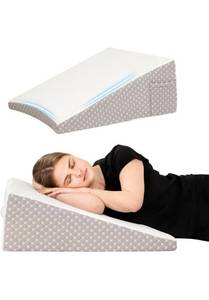 lot 75402 image: Wedge Pillow for Sleeping, 10 Inch Cooling Triangle Bed Pillow with Removable Cover, Elevated Body Pillow for Back Support, After Surgery, Snoring, Neck, Leg and Acid Reflux