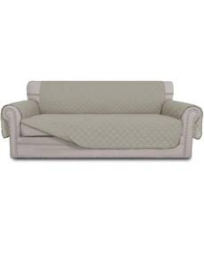 lot 75411 image: Easy-Going Reversible Couch Cover for 3 Cushion Couch Sofa Cover for Dogs Water Resistant Furniture Protector Cover with Foam Sticks Elastic Straps for Pet Cat (Sofa, BeigeBeige)