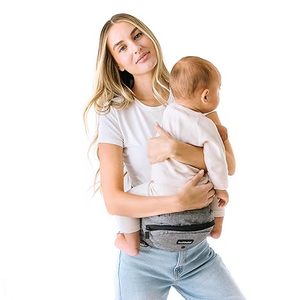 lot 75375 image: TushBaby The Only Safety Certified Hip Seat Baby Carrier - As Seen On Shark Tank-Adjustable, Machine Washable, Ergonomic Newborn  Toddler  Child Carrier, Safe Ultra-Comfortable Waist Carrier Grey