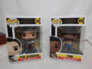 lot 350 image: Poe and Finn Funko Pops