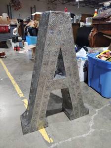 lot 365 image: 2.5ft Tall Metal Letter A