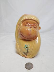 lot 524 image: Vintage Ceramic Monkey Piggy Bank