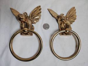 lot 555 image: Vintage GARGOYLE Door Knockers