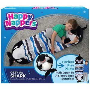 lot 62 image: Happy Nappers 2-in-1 Toddler s Sleeping Sack Play Pillow Stuffed Animal Medium Shark