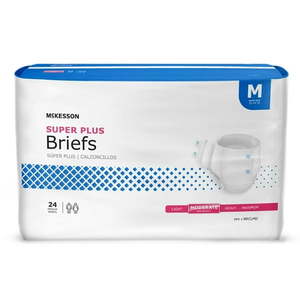 lot 63 image: McKesson Super Plus Adult Incontinence Brief M Moderate Absorbency Contoured BRCLMD Moderate 24 Ct