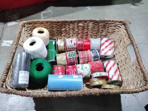 lot 66 image: Basket and Christmas Ribbon