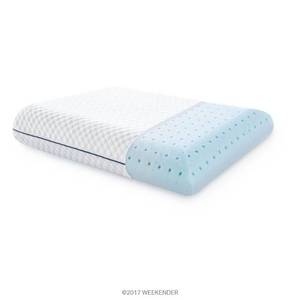 lot 2004 image: WEEKENDER Gel Memory Foam Pillow - Standard Size - 1-Pack - Medium Plush Feel - Neck & Shoulder Support - For Back, Side, & Stomach Sleepers - Home, Hotel, & Hospital Essentials