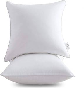 lot 2008 image: Leeden 20 x 20 Pillow Inserts (Set of 2) - Throw Pillow Inserts with 100% Cotton Cover - 20 Inch Square Interior Sofa Pillow Inserts - Decorative Pillow Insert Pair - White Couch Pillow