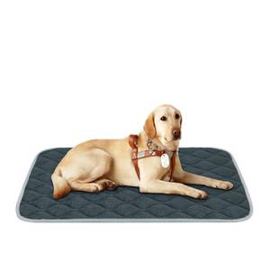 lot 2014 image: furrybaby Dog Bed Mat Flat Crate Mat with Anti-Slip Bottom Machine Washable Pet Kennel Pad for Dog Sleeping (L 42x28, Grey Mat)