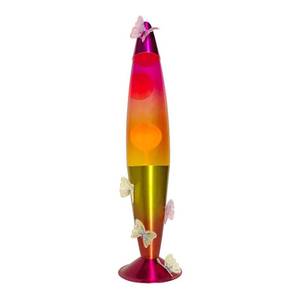 lot 2019 image: 16 Inch Rainbow Motion Lamp with Butterfly Embroidery, 2 Bulbs, Mood Lighting Butterfly Lamp, Relaxing Night Light for Adults, Teens and Kids, Room Decor, Present, Purple Orange Yellow