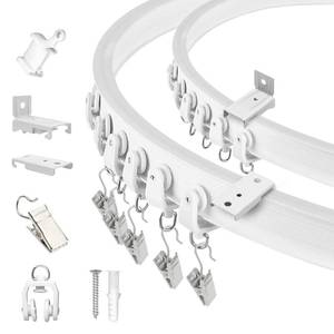 lot 2022 image: Ceiling Curtain Track Flexible Bendable Curtain Track Wall Mount Curved Curtain Rail Track 8Ft Ceiling Track Set System for Bay Window Room Divider