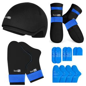 lot 2037 image: SuzziPad Ice Pack Migraine Cap & Cooling Socks & Cold Gloves for Chemotherapy Neuropathy, Comfort Items for Chemo Patients, Neuropathy Pain Relief for feet, Head, Hand Pain Relief, Foot Pain Relief, L