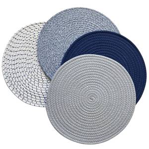 lot 2054 image: WAZAIGUR Round Thick Cotton Tight Woven Insulated Washable Placemats Set of 4, 13 Inch Circular Table Mats for Hot Dishes, Hot pots and Pans, Round Placemats&nbspfor Home and Kitchen Decor, Dark Color