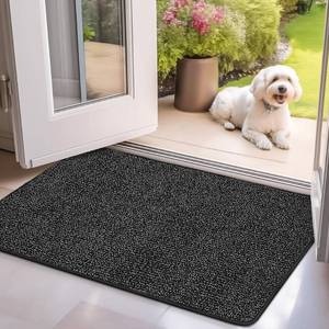 lot 2059 image: Mibao Doormat, 18 x 30, Indoor, Dirt Trapper, Non-Slip, Black