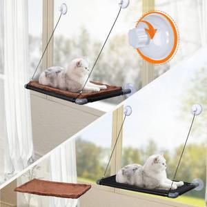 lot 2061 image: Topmart Cat Window Perch,Suction Cups Cat Window Hammock,Cat Window Resting Seat for Large Cats,Holds 2 Cats,Extra Large,Up to 25lbs,Suitable for Windows Over 28 Wide