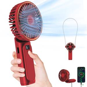 lot 2094 image: TUNISE Portable Handheld Fan, Portable Fan Rechargeable, 4000mAh, 180° Adjustable, 6 Speed Wind, Display Electricity in Real Time, USB Rechargeable Foldable Fan, Quiet Personal Fan with Power Bank