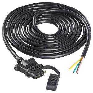 lot 2095 image: MECMO Vehicle-Side 4 Pin Trailer Wire Connector 10 Feet Heavy Duty 18AWG 4 Way Flat Female Trailer Wiring Harness Towing Replacement 4 Prong Trailer Light Plug Copper Jacket Cable Color-Coded 4-Wire
