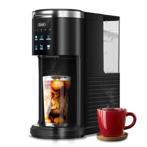 lot 2096 image: Gevi EzPod Compact Single Serve Coffee Maker, Pod Coffee Maker Compatible with Single-Serve Pods and Ground Coffee, 40 oz Reservoir, Portable, Ideal for Office, Camping, 1000W Iced Coffee Maker, Black