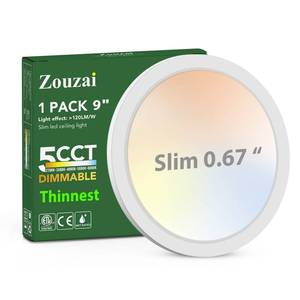 lot 2099 image: zouzai LED Flush Mount Ceiling Light, Dimmable 5CCT Selectable 2700K3000K4000K5000K6000K,7 Inch 15W Ultra Thin Round Lighting Fixture ETL Listed (Black, 7 Inch,1 Pack)