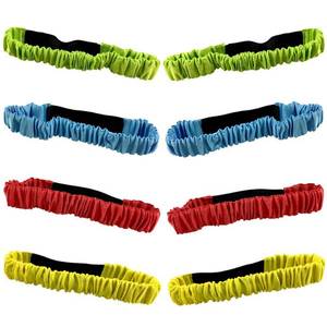 lot 2111 image: ZXSWEET 8PCS 3-Legged Race Bands Elastic Tie Rope with 4 Assorted Colors Perfect for Relay Race Game, Carnival, Field Day, Backyard