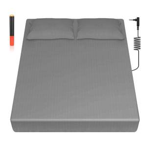 lot 2118 image: HLLBLL� Grounding Sheet, 90% Organic Cotton10% Pure Silver Organic Fitted Grounded Sheet for Improved Sleep, Pain Relief - Earth Connected Bedding (Gray, Queen) - Retail $93.67