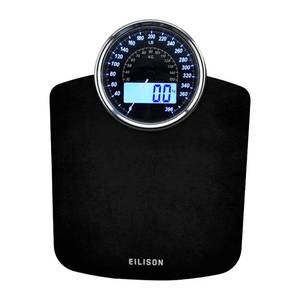 lot 2122 image: EILISON Highly Advance 2-in-1 Digital & Analog Weighing Scale for Body Weight-400lbs, 4 High Precison GX Sensor Accurate, Thick Tempered Glass, Extra Large Display (Black)