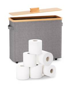 lot 2124 image: Bulado Toilet Paper Storage Stand, Toilet Paper Basket with Lid for 12-Roll Standard Extra Toilet Paper Holder, Wood Toilet Paper Organizer for Bathroom with Footbase The Ultimate Bathroom Organizer