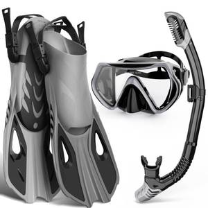 lot 2125 image: WONDSY Mask Fin Snorkel Set, Snorkeling Gear for Adults with Panoramic View Mask, Dry Top Snorkel, Adjustable Swim Fins and Travel Bag, Man Woman Snorkel Gear for Swimming Snorkeling Diving
