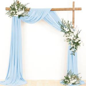 lot 2127 image: LINXTAR 2 Panels Baby Blue Wedding Arch Drapery 6 Yards Long and 30 Wide Sheer Chiffon Wedding Arch Draping Fabric for Party Backdrop Outdoor Arches Church Ceremony Decoration